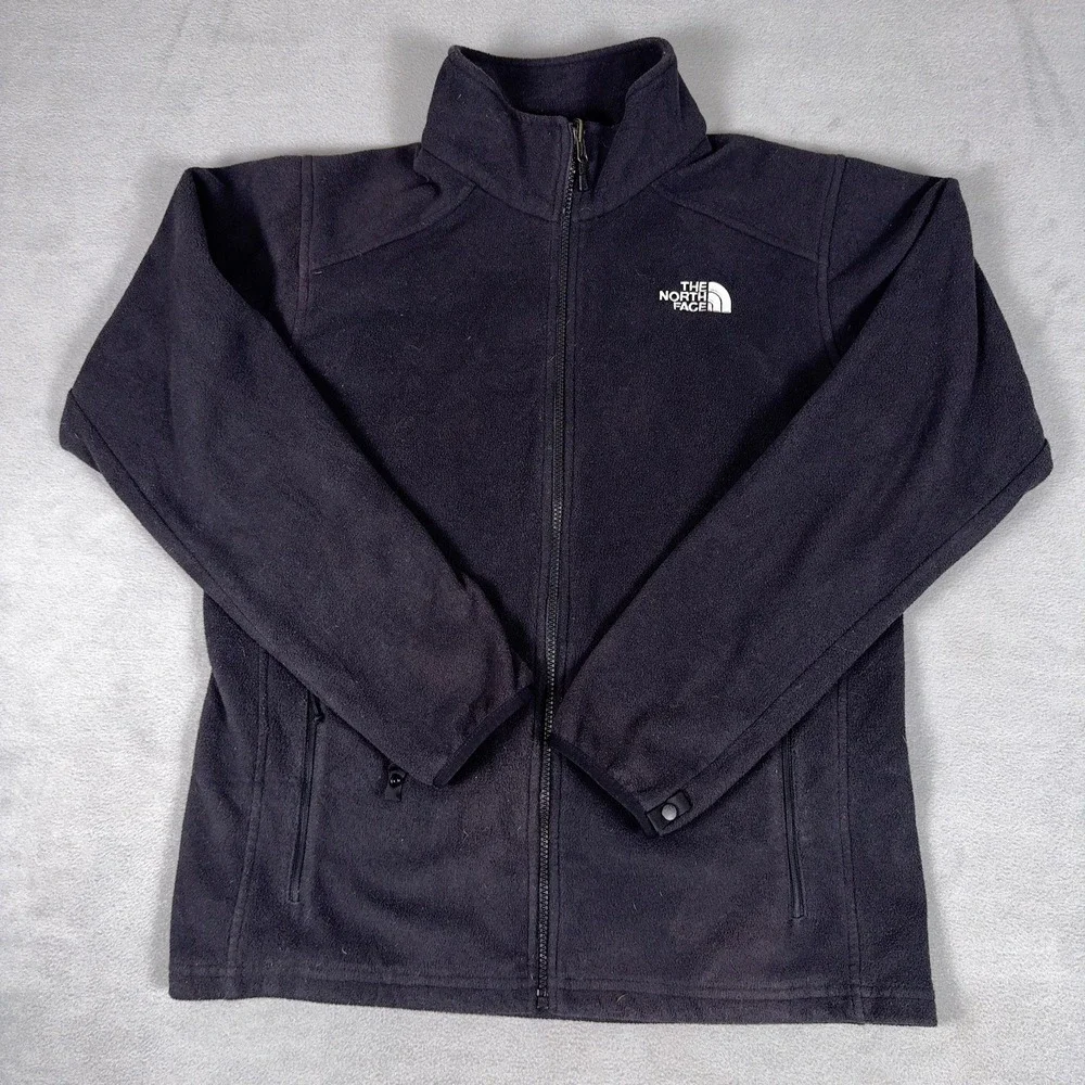 The North Face Mens Full Zip Fleece Jacket Black Medium Zip In Compatible